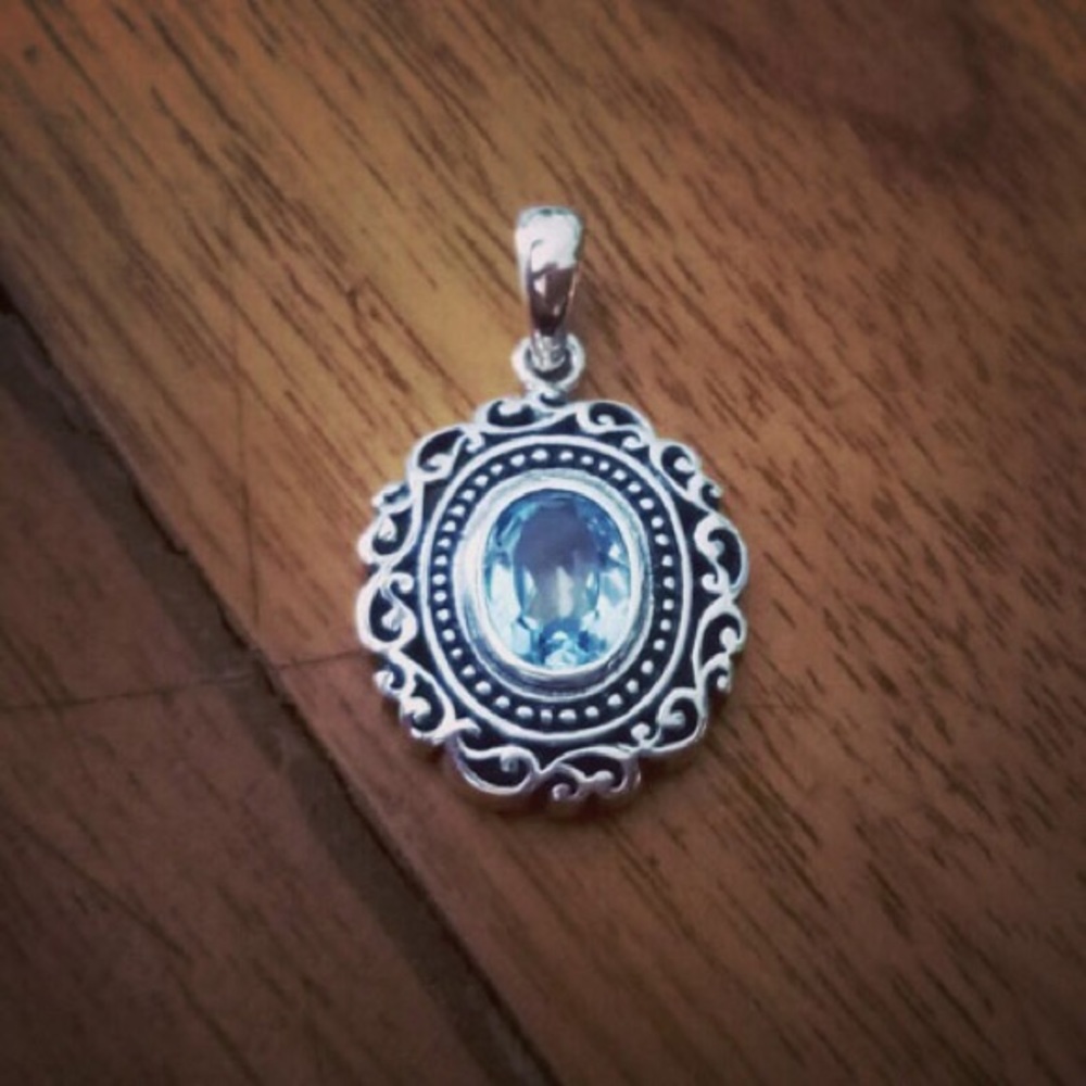 Handmade Blue Topaz pendant